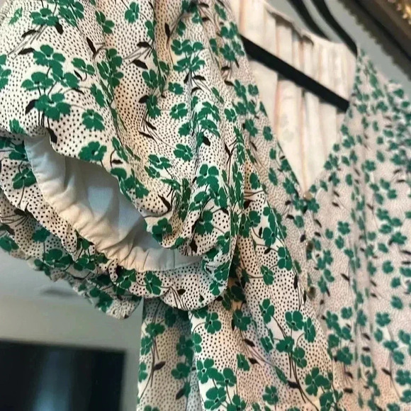 LOFT GREEN FLORAL DRESS - Picture 4 of 7